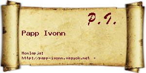 Papp Ivonn névjegykártya